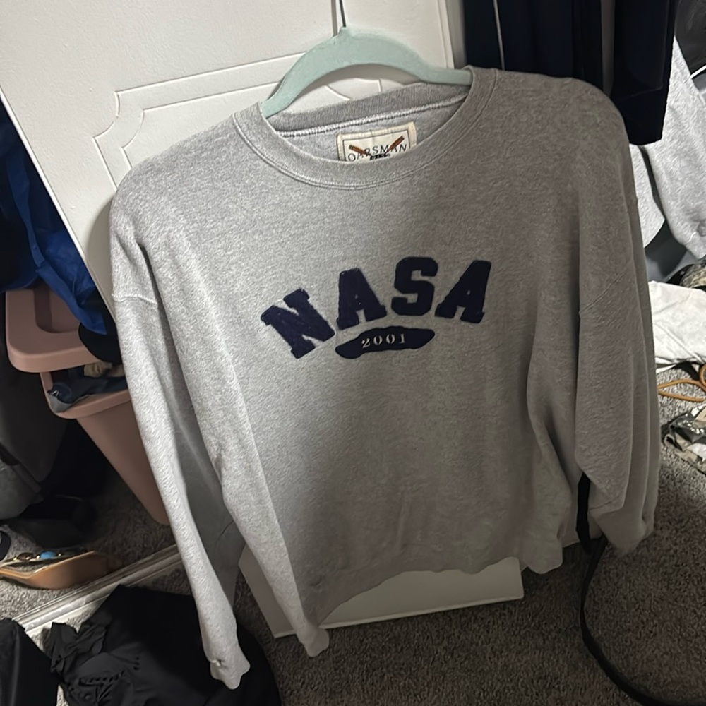 Gray men’s NASA sweatshirt, size, small or medium